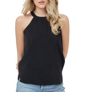 Tentree Delta Halter Style Tank Black Tencel Sleeveless Top‎ sz Large NWT
